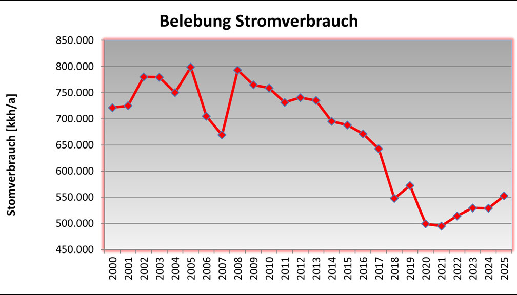 Belebung Stromverbrauch